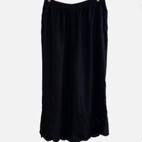 Brand New By Anthropologie Wide-Leg Eyelet Crop Pants - Picture 7 of 11